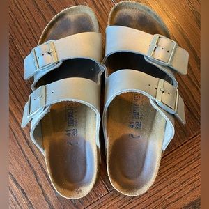 Silver Birkenstock two buckles